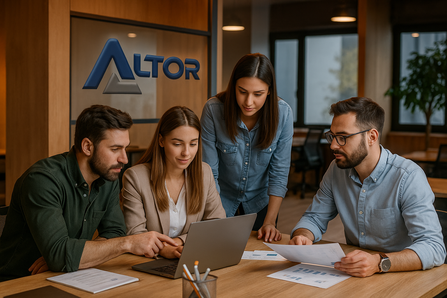 Altor Danışmanlık ekibi - Modern ofis ortamında işbirliği içinde çalışan profesyoneller